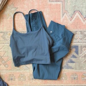CRZ Yoga Blue Workout Set. Small bottoms, Med top (I think) no tags.